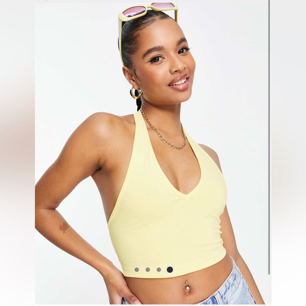 Petite halter neck crop top